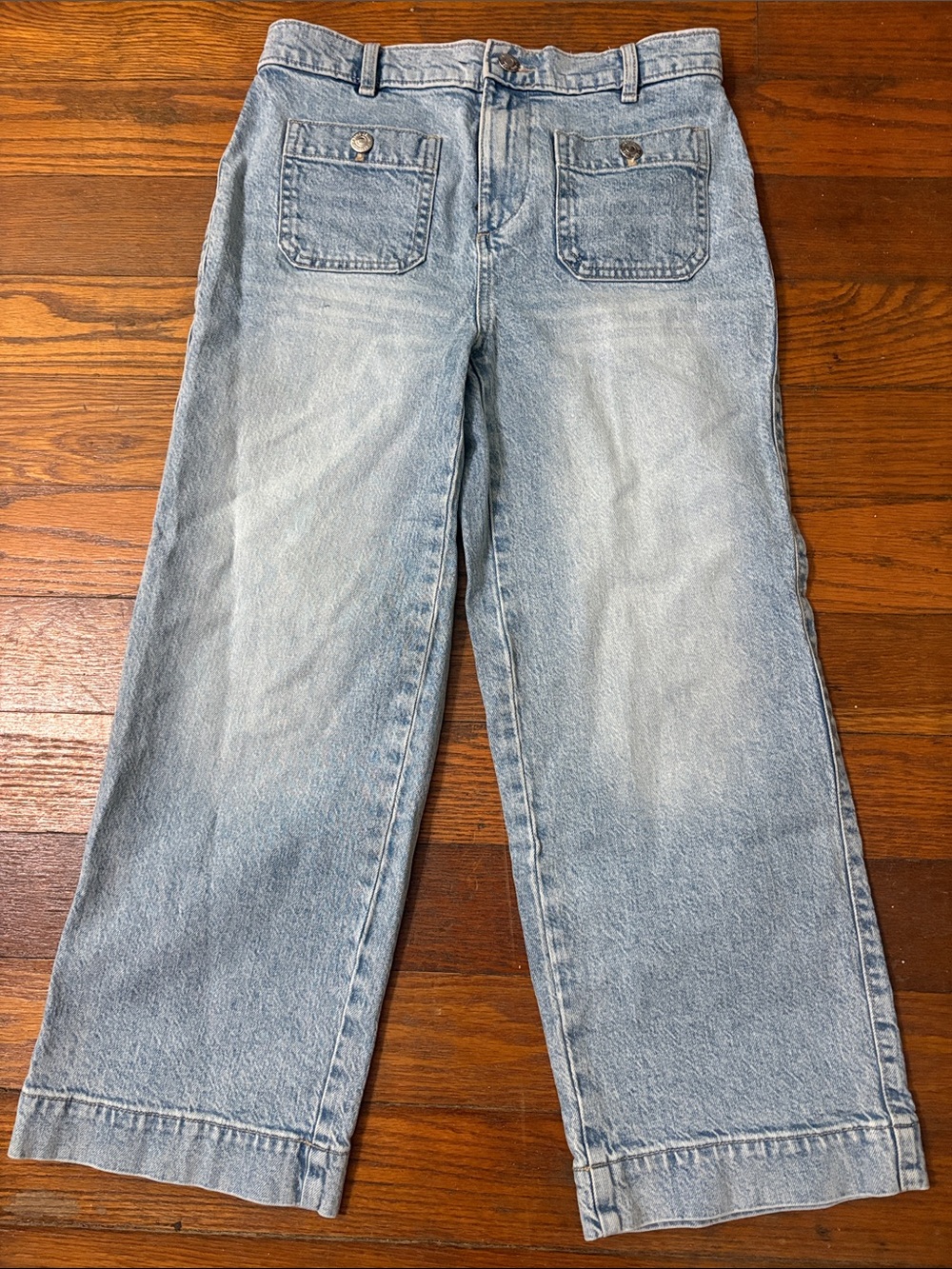 LOFT The Palmer Wide Leg cropped Light Wash Jeans Women’s Size 25Petite